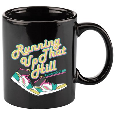 Running Up That Hill Retro Running Marathon Track Cross 11oz C Handle Ceramic Mug