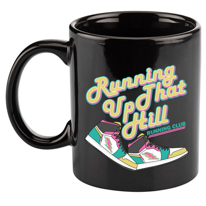 Running Up That Hill Retro Running Marathon Track Cross 11oz C Handle Ceramic Mug