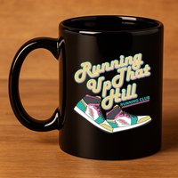 Running Up That Hill Retro Running Marathon Track Cross 11oz C Handle Ceramic Mug