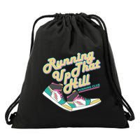 Running Up That Hill Retro Running Marathon Track Cross Drawstring Bag
