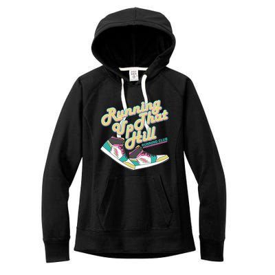 Running Up That Hill Retro Running Marathon Track Cross Women's Fleece Hoodie
