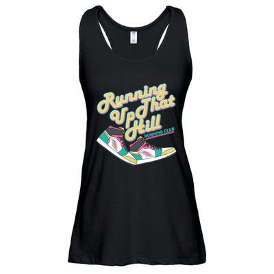 Running Up That Hill Retro Running Marathon Track Cross Ladies Essential Flowy Tank