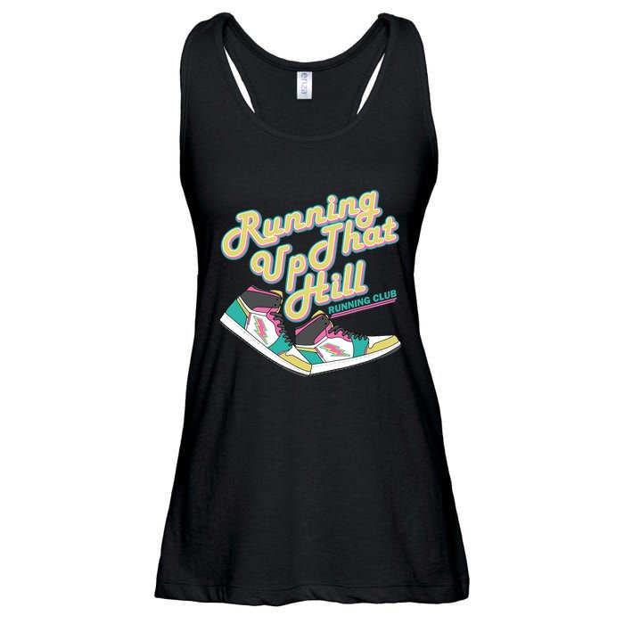 Running Up That Hill Retro Running Marathon Track Cross Ladies Essential Flowy Tank