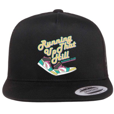 Running Up That Hill Retro Running Marathon Track Cross Flatbill Hat