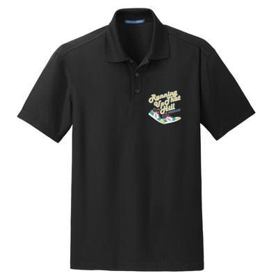 Running Up That Hill Retro Running Marathon Track Cross Dry Zone Grid Polo