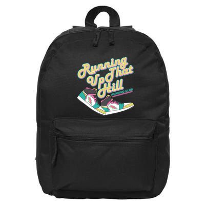 Running Up That Hill Retro Running Marathon Track Cross 16 in Basic Backpack