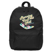 Running Up That Hill Retro Running Marathon Track Cross 16 in Basic Backpack