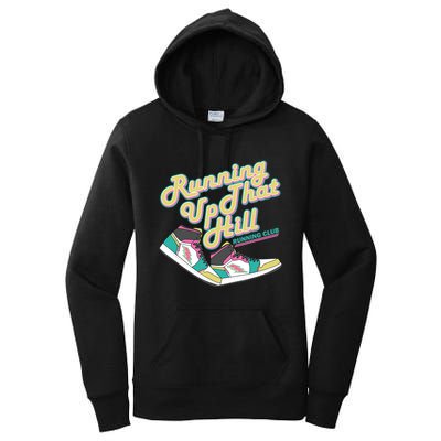 Running Up That Hill Retro Running Marathon Track Cross Women's Pullover Hoodie
