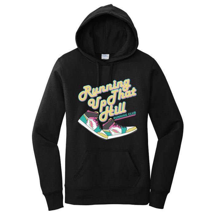 Running Up That Hill Retro Running Marathon Track Cross Women's Pullover Hoodie