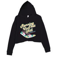 Running Up That Hill Retro Running Marathon Track Cross Crop Fleece Hoodie