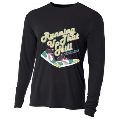 Running Up That Hill Retro Running Marathon Track Cross Cooling Performance Long Sleeve Crew
