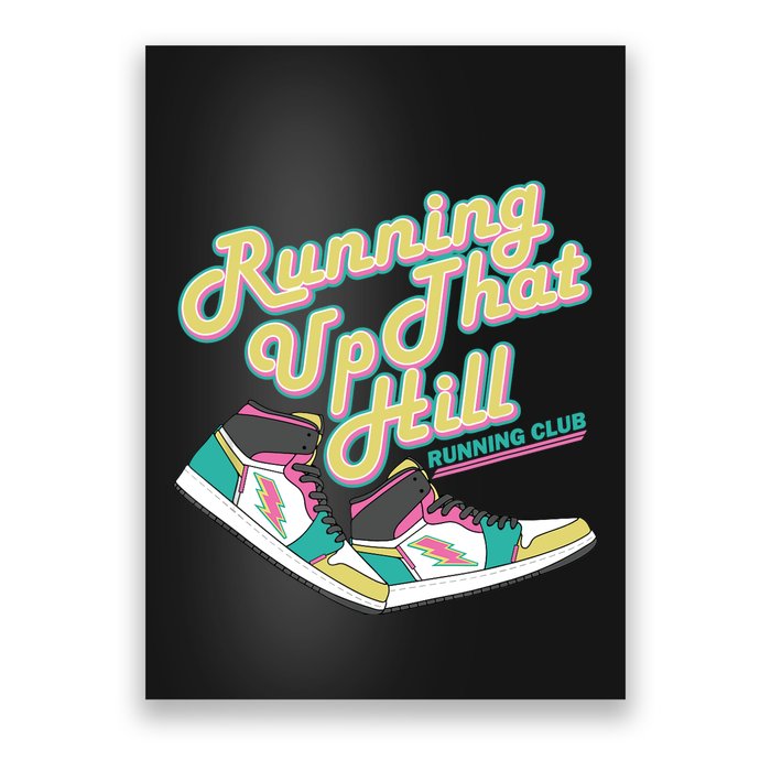 Running Up That Hill Retro Running Marathon Track Cross Poster