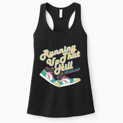 Running Up That Hill Retro Running Marathon Track Cross Womens Tank Top