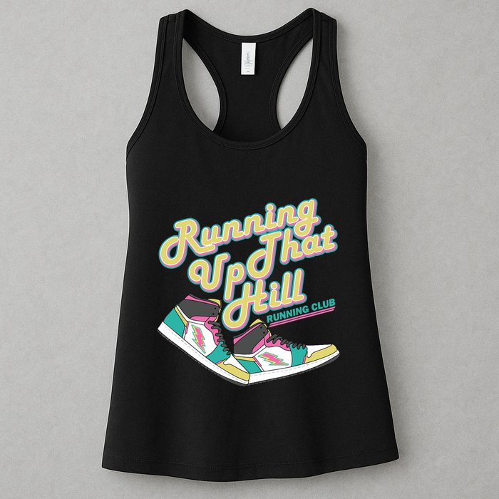 Running Up That Hill Retro Running Marathon Track Cross Womens Tank Top
