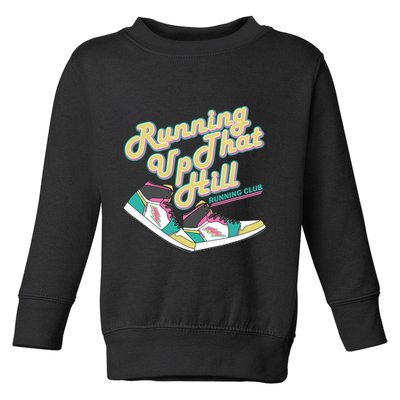 Running Up That Hill Retro Running Marathon Track Cross Toddler Sweatshirt