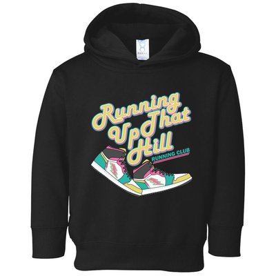 Running Up That Hill Retro Running Marathon Track Cross Toddler Hoodie
