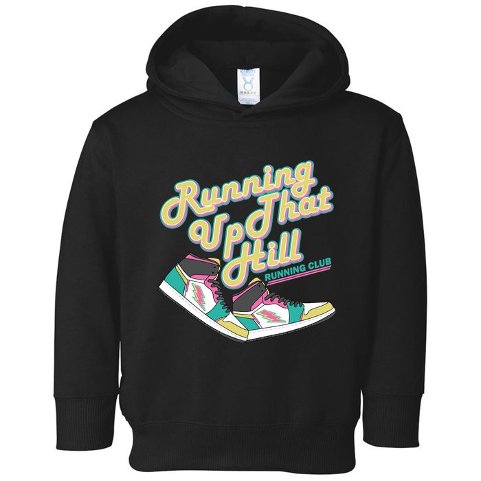 Running Up That Hill Retro Running Marathon Track Cross Toddler Hoodie