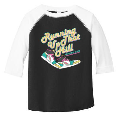 Running Up That Hill Retro Running Marathon Track Cross Toddler Fine Jersey T-Shirt