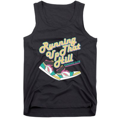 Running Up That Hill Retro Running Marathon Track Cross Tank Top