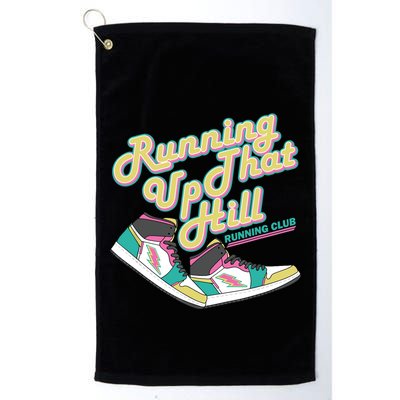 Running Up That Hill Retro Running Marathon Track Cross Golf Towel