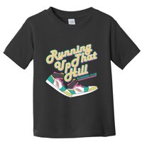 Running Up That Hill Retro Running Marathon Track Cross Toddler T-Shirt