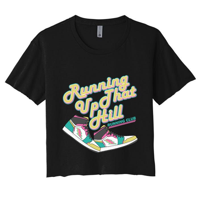 Running Up That Hill Retro Running Marathon Track Cross Crop Top