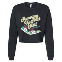 Running Up That Hill Retro Running Marathon Track Cross Cropped Pullover Crew