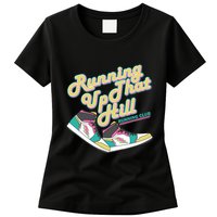 Running Up That Hill Retro Running Marathon Track Cross Womens T-Shirt