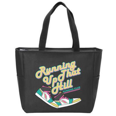 Running Up That Hill Retro Running Marathon Track Cross Zip Tote Bag