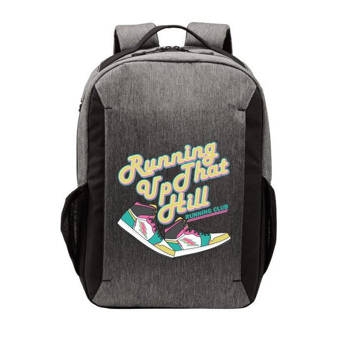 Running Up That Hill Retro Running Marathon Track Cross Vector Backpack