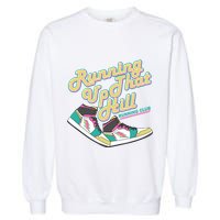 Running Up That Hill Retro Running Marathon Track Cross Garment-Dyed Sweatshirt