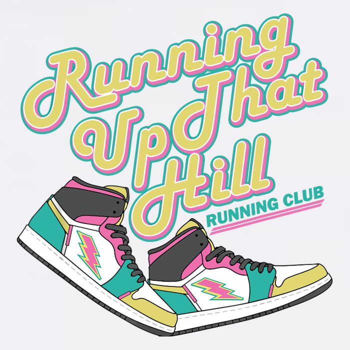 Running Up That Hill Retro Running Marathon Track Cross Garment-Dyed Sweatshirt