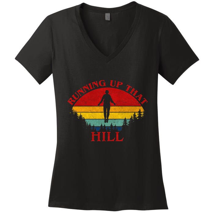 R.U.N.N.I.N.G Up That Hill 80s Maxs Women's V-Neck T-Shirt