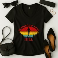 R.U.N.N.I.N.G Up That Hill 80s Maxs Women's V-Neck T-Shirt