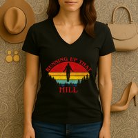 R.U.N.N.I.N.G Up That Hill 80s Maxs Women's V-Neck T-Shirt
