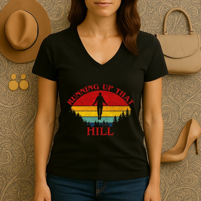 R.U.N.N.I.N.G Up That Hill 80s Maxs Women's V-Neck T-Shirt