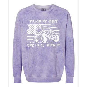 Retro Utv Take It Out Play With It Offroad Sxs Mud Riding Colorblast Crewneck Sweatshirt