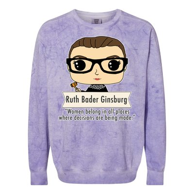 Ruth Bader Ginsburg Cute Cartoon Quote Colorblast Crewneck Sweatshirt