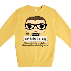 Ruth Bader Ginsburg Cute Cartoon Quote Premium Crewneck Sweatshirt