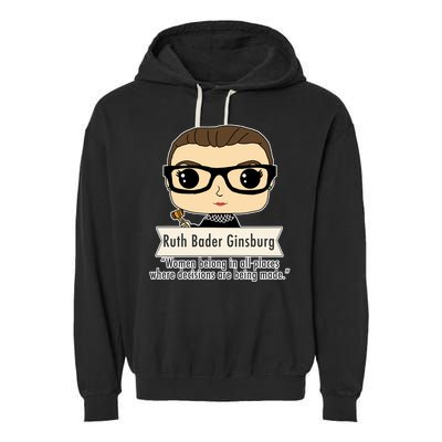 Ruth Bader Ginsburg Cute Cartoon Quote Garment-Dyed Fleece Hoodie