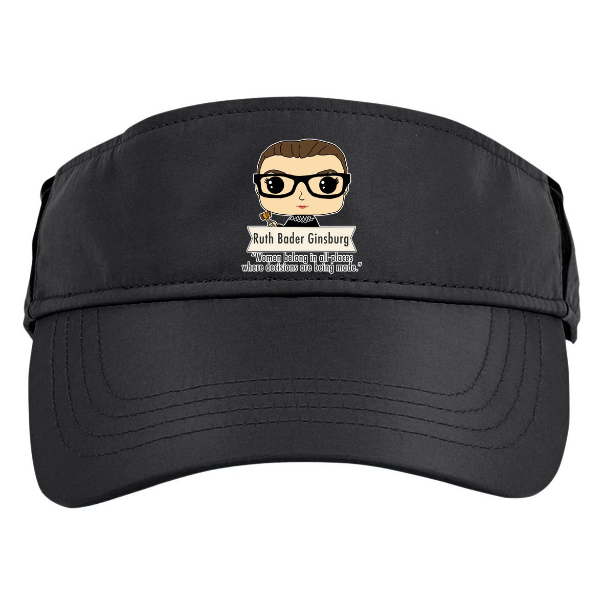 Ruth Bader Ginsburg Cute Cartoon Quote Adult Drive Performance Visor