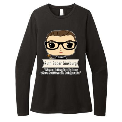 Ruth Bader Ginsburg Cute Cartoon Quote Womens CVC Long Sleeve Shirt