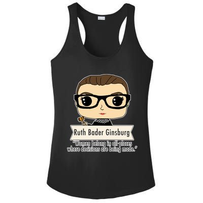 Ruth Bader Ginsburg Cute Cartoon Quote Ladies PosiCharge Competitor Racerback Tank