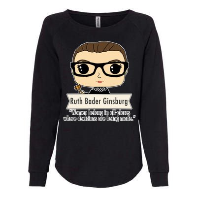 Ruth Bader Ginsburg Cute Cartoon Quote Womens California Wash Sweatshirt