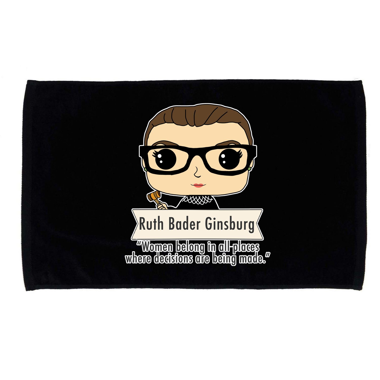 Ruth Bader Ginsburg Cute Cartoon Quote Microfiber Hand Towel
