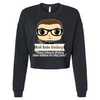 Ruth Bader Ginsburg Cute Cartoon Quote Cropped Pullover Crew