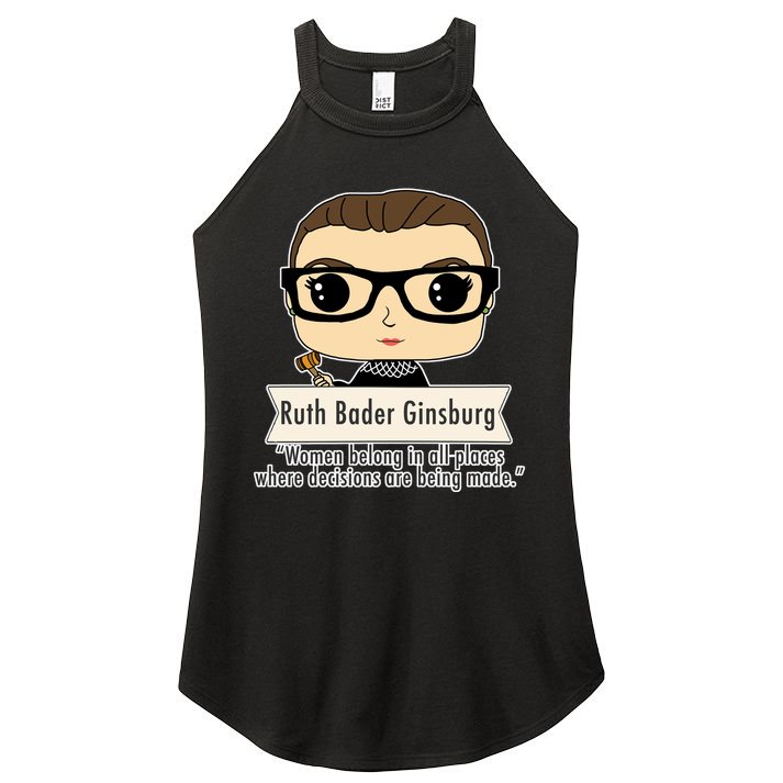 Ruth Bader Ginsburg Cute Cartoon Quote Women's Perfect Tri Rocker Tank