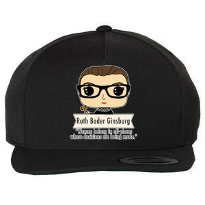 Ruth Bader Ginsburg Cute Cartoon Quote Wool Snapback Cap