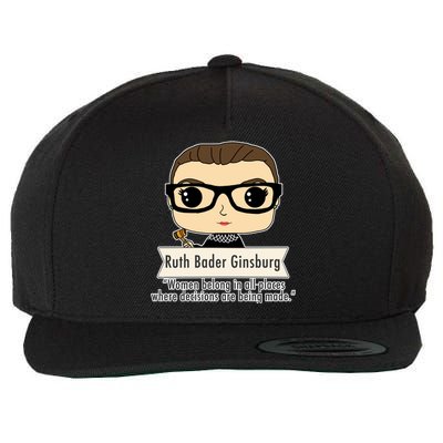 Ruth Bader Ginsburg Cute Cartoon Quote Wool Snapback Cap