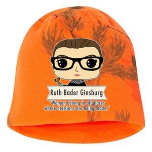 Ruth Bader Ginsburg Cute Cartoon Quote Kati - Camo Knit Beanie